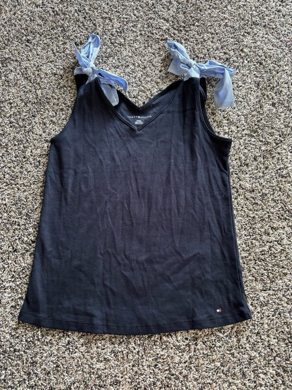 Tommy Hilfiger Navy BlueTank Top with Blue Tie Straps